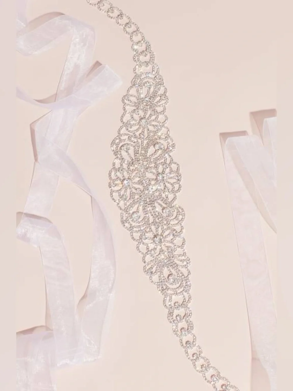 NWT Blooming Crystal Bridal Flower Belt with Accent Crystals